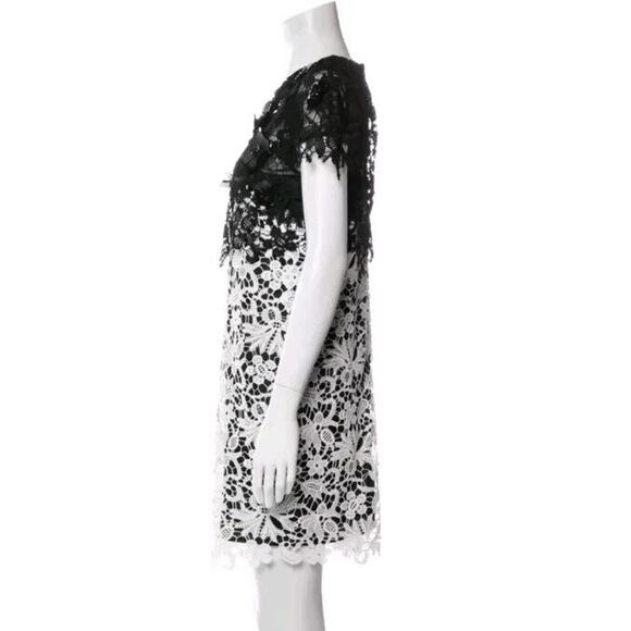 Talbot Runhof Lace Cocktail Dress Black White Embellishment Sz S Small (a - Picture 5 of 9